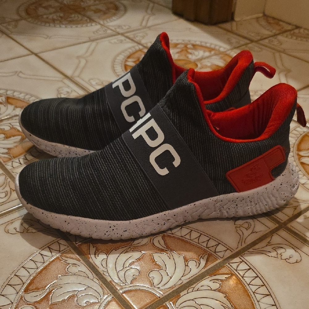 Beverly Hills Polo Club Black and Red Slip-On Sneakers
